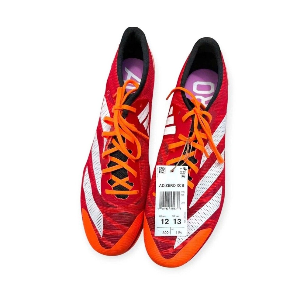 Adidas Adizero XCS Cross Country Spikes Men's 12 Red Orange NWT AH6789-005